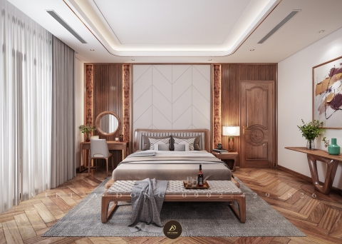 Giường ngủ gỗ óc chó V'POLITE GN-04